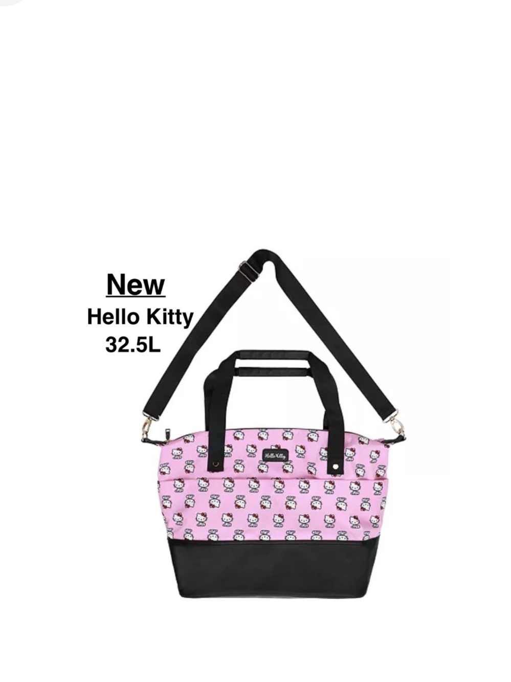 New Sanrio Hello Kitty Pink AOP Bioworld Large Weekender Bag & tags 32.5L ⭐️⭐️⭐️